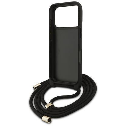 Deksel for Apple iPhone 17 Pro, Guess, Crossbody Cord 4G Big Log, Brun