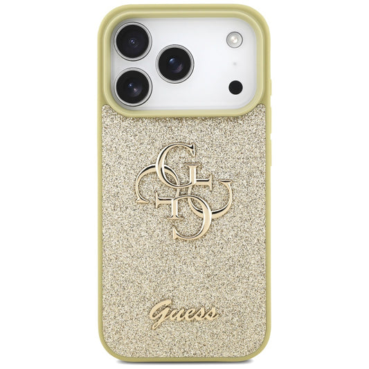 Deksel for Apple iPhone 17 Pro, Guess, Fixed Glitter Big 4G, Gull