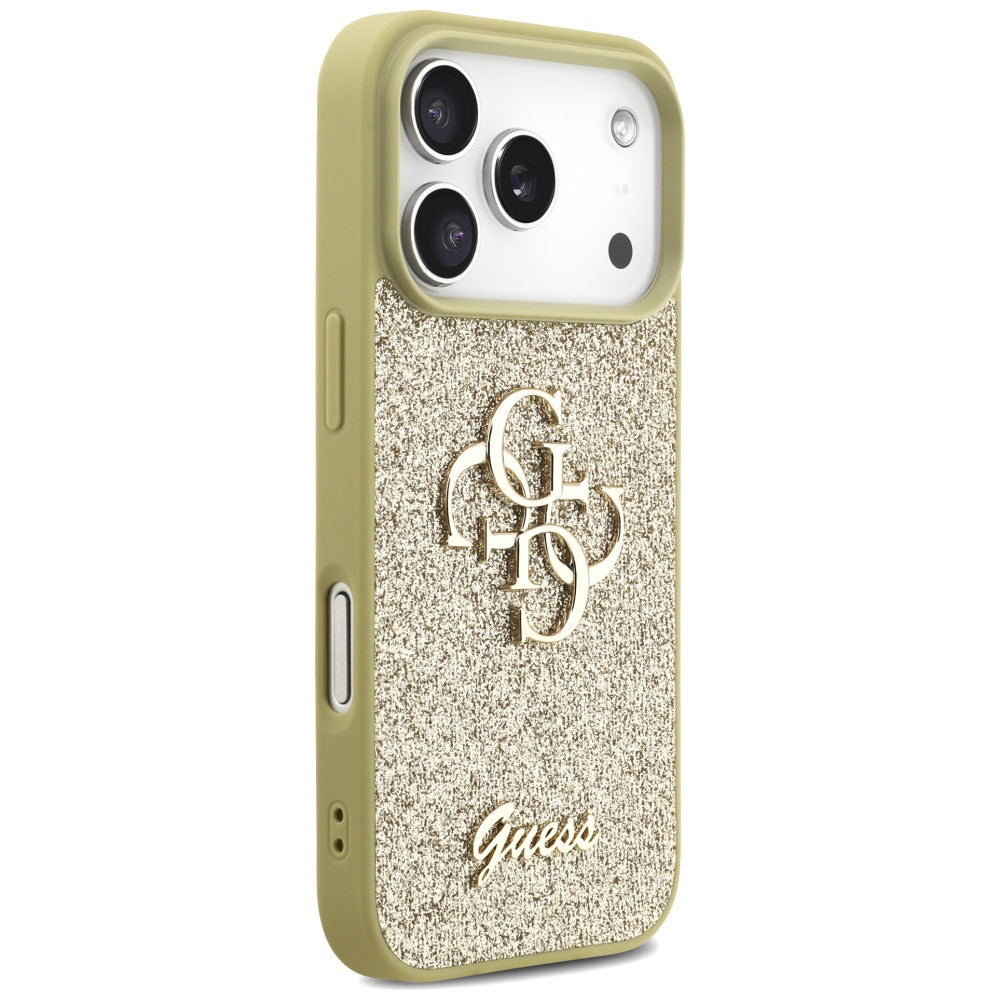 Deksel for Apple iPhone 17 Pro, Guess, Fixed Glitter Big 4G, Gull