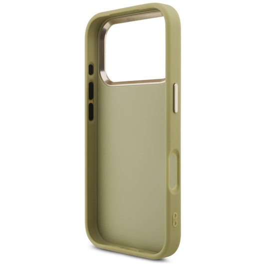 Deksel for Apple iPhone 17 Pro, Guess, Fixed Glitter Big 4G Metal Frame, Gull