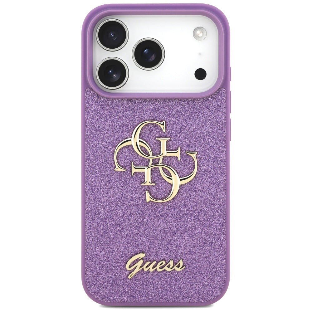 Deksel for Apple iPhone 17 Pro, Guess, Fixed Glitter Big 4G, Lilla