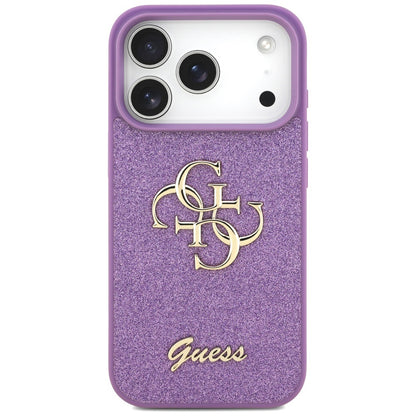 Deksel for Apple iPhone 17 Pro, Guess, Fixed Glitter Big 4G, Lilla