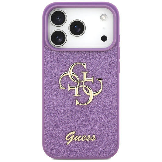 Deksel for Apple iPhone 17 Pro, Guess, Fixed Glitter Big 4G, Lilla