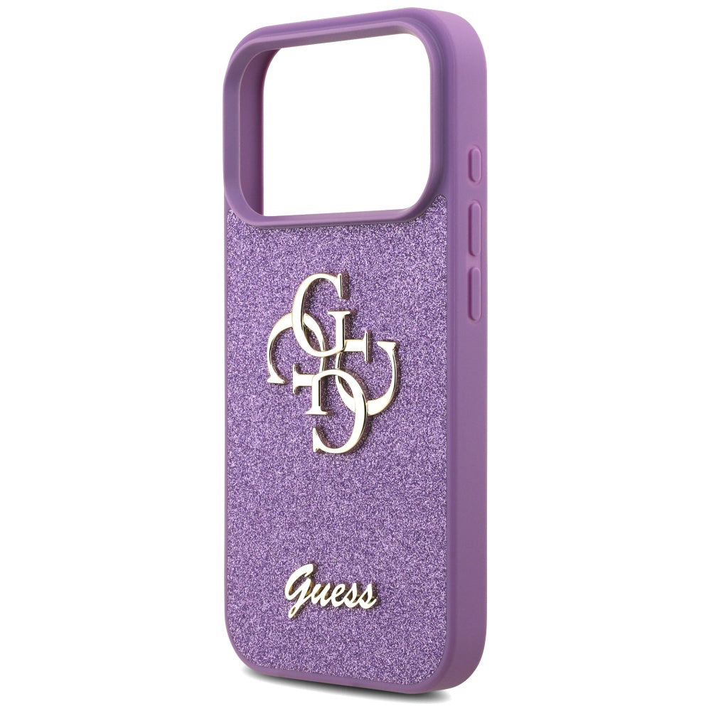 Deksel for Apple iPhone 17 Pro, Guess, Fixed Glitter Big 4G, Lilla