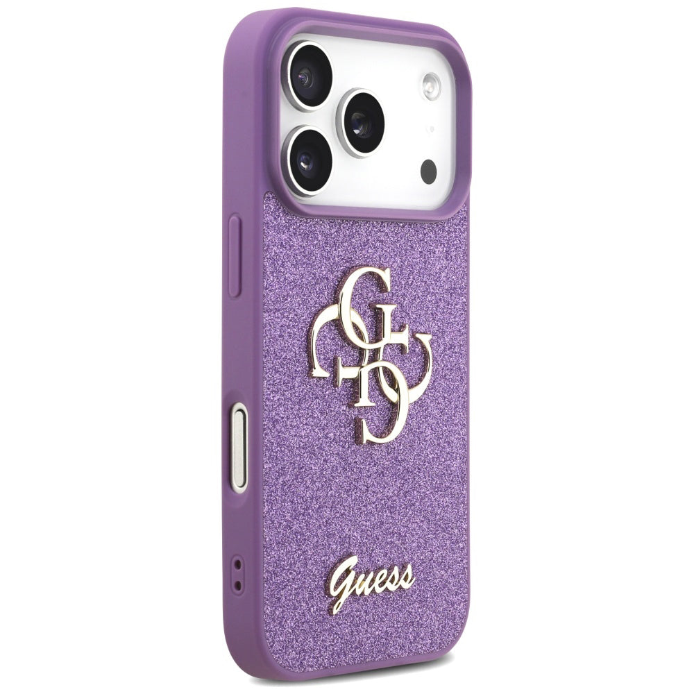 Deksel for Apple iPhone 17 Pro, Guess, Fixed Glitter Big 4G, Lilla