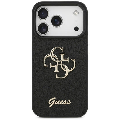 Deksel for Apple iPhone 17 Pro, Guess, Fixed Glitter Big 4G, Svart