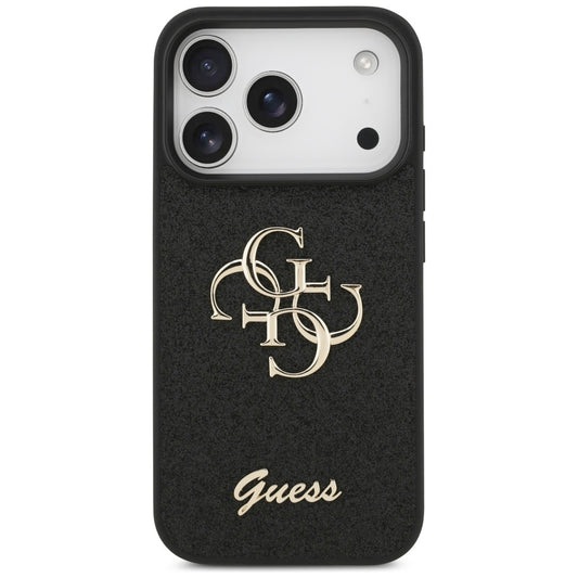 Deksel for Apple iPhone 17 Pro, Guess, Fixed Glitter Big 4G, Svart