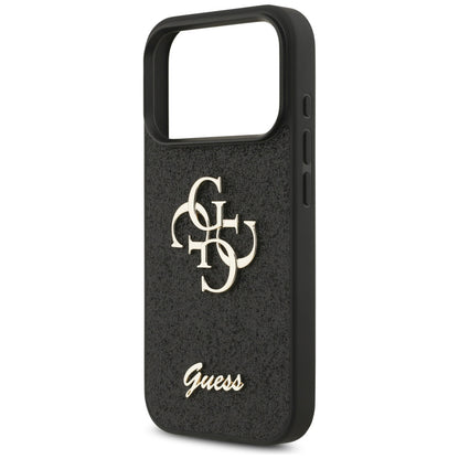 Deksel for Apple iPhone 17 Pro, Guess, Fixed Glitter Big 4G, Svart