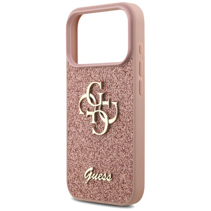 Deksel for Apple iPhone 17 Pro, Guess, Fixed Glitter Big 4G, Rosa