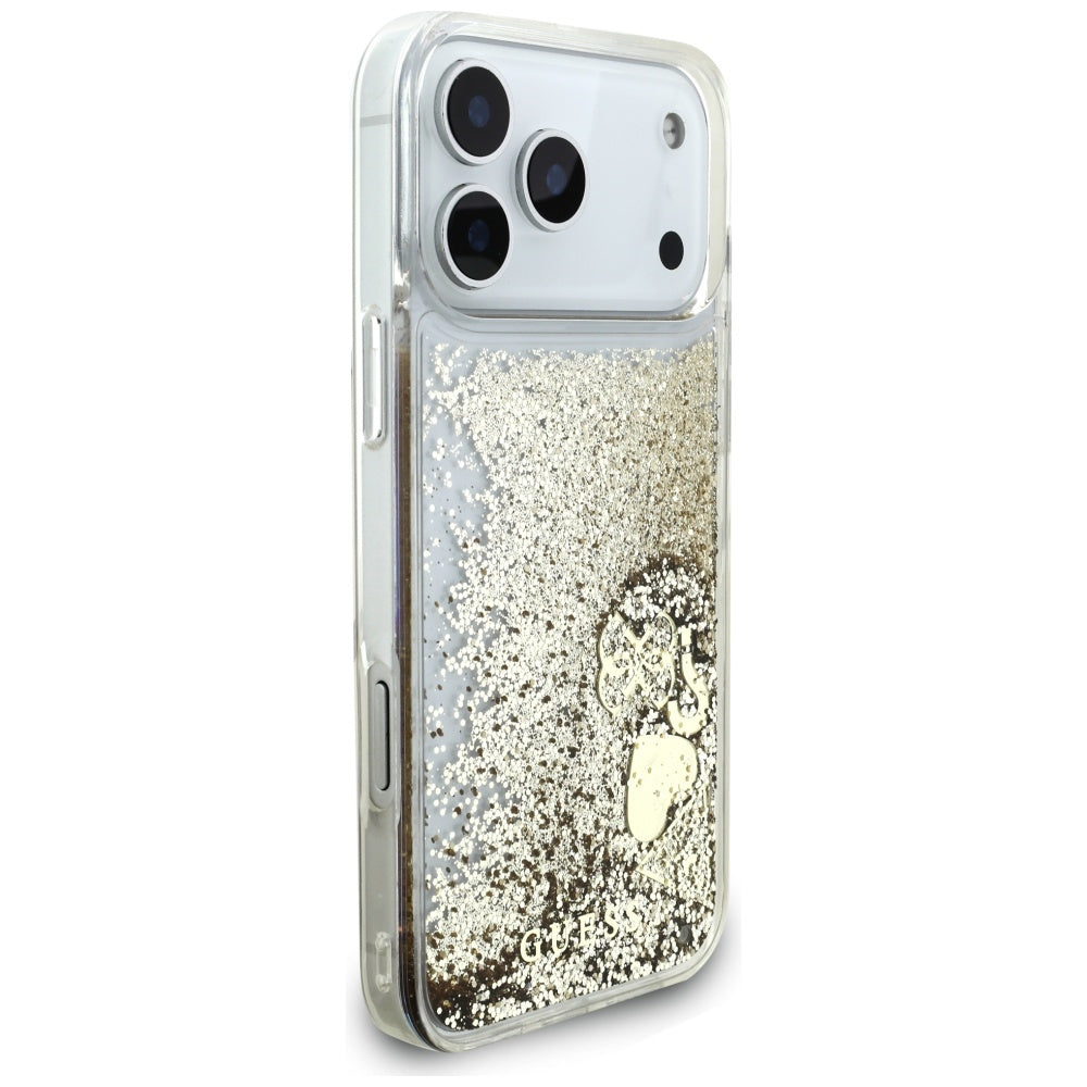 Deksel for Apple iPhone 17 Pro, Guess, Liquid Glitter Charms, Gull