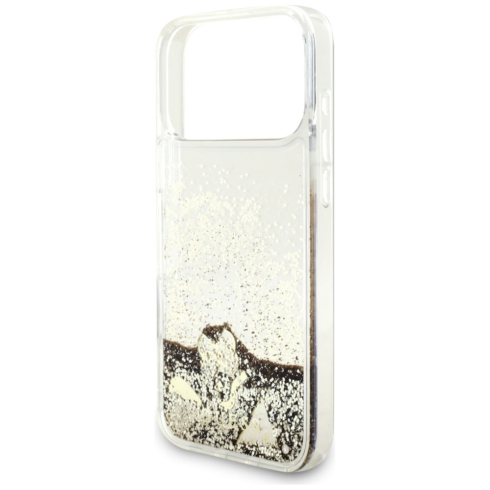 Deksel for Apple iPhone 17 Pro, Guess, Liquid Glitter Charms, Gull