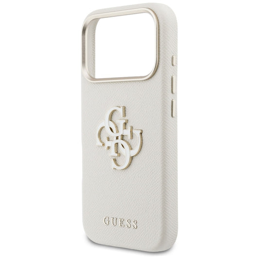 Deksel for Apple iPhone 17 Pro, Guess, Resin Logo, Beige