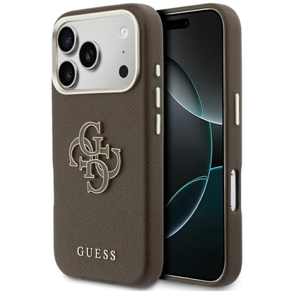 Deksel for Apple iPhone 17 Pro, GUESS, Resin Logo, Brun