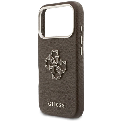 Deksel for Apple iPhone 17 Pro, GUESS, Resin Logo, Brun