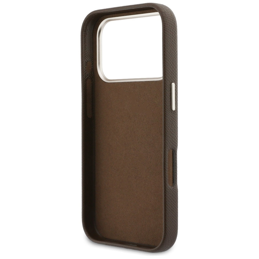 Deksel for Apple iPhone 17 Pro, GUESS, Resin Logo, Brun