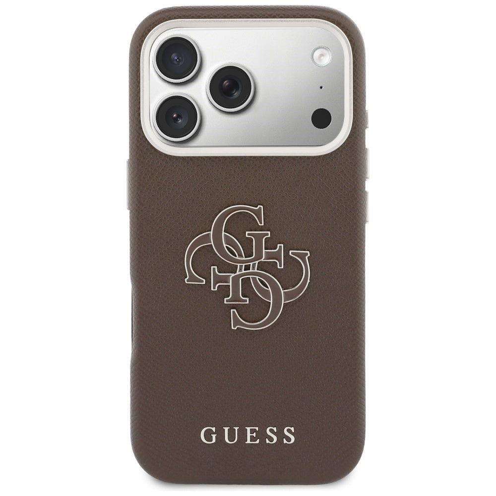 Deksel for Apple iPhone 17 Pro, GUESS, Resin Logo, Brun