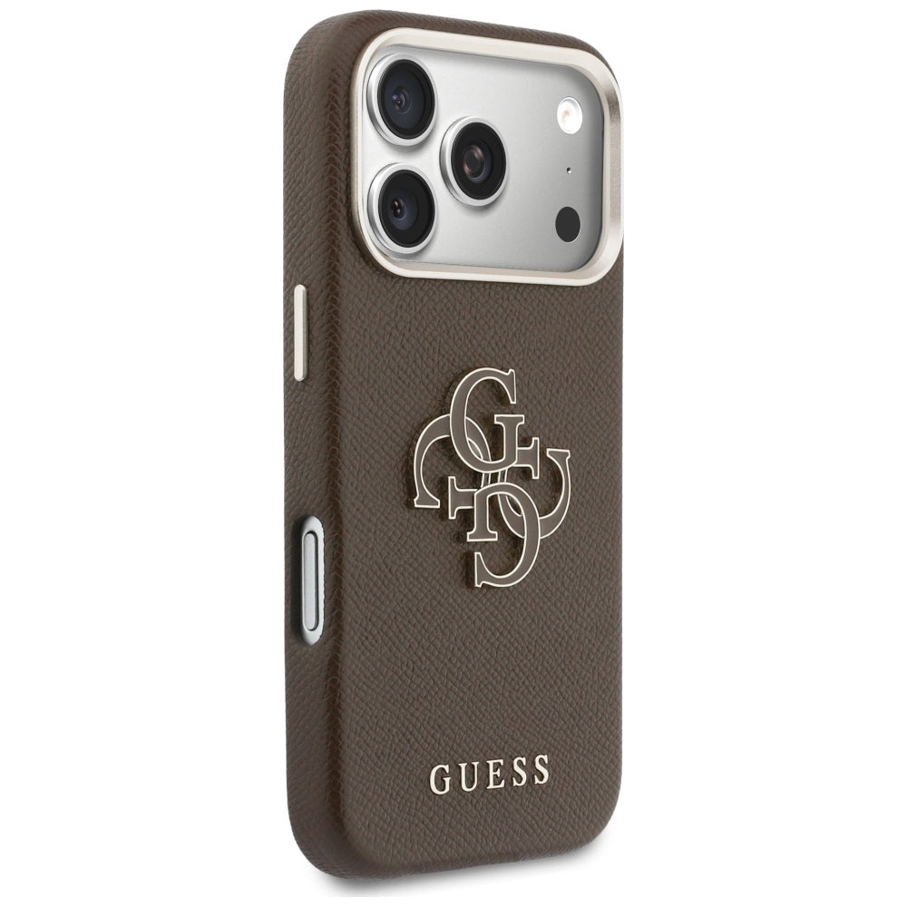 Deksel for Apple iPhone 17 Pro, GUESS, Resin Logo, Brun