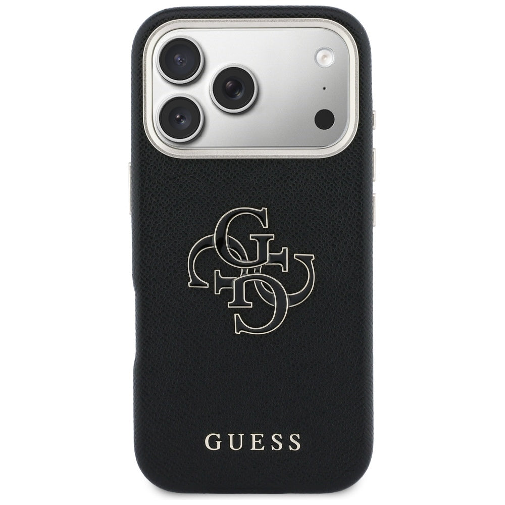 Deksel for Apple iPhone 17 Pro, Guess, Resin Logo, Svart