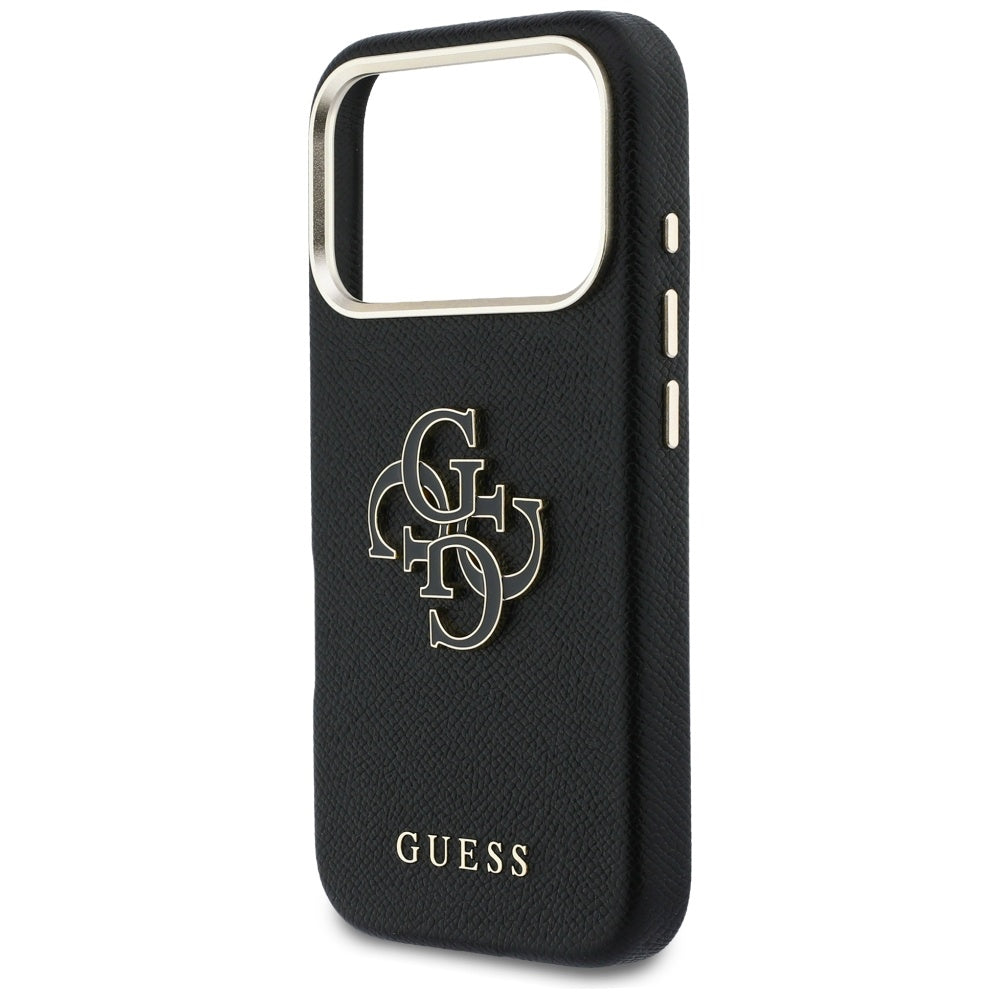 Deksel for Apple iPhone 17 Pro, Guess, Resin Logo, Svart