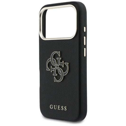 Deksel for Apple iPhone 17 Pro, Guess, Resin Logo, Svart