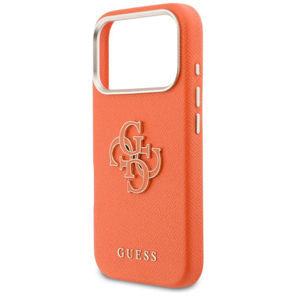 Deksel for Apple iPhone 17 Pro, Guess, Resin Logo, Oransje