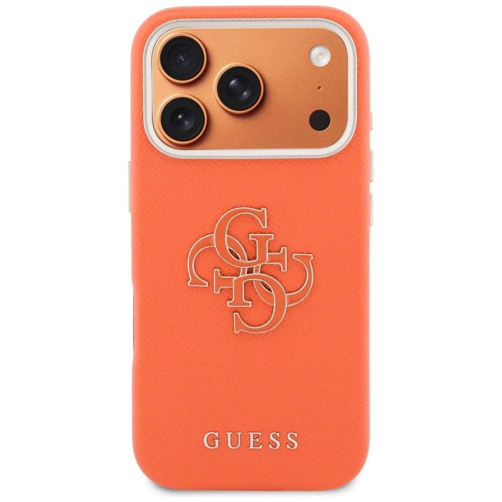 Deksel for Apple iPhone 17 Pro, Guess, Resin Logo, Oransje