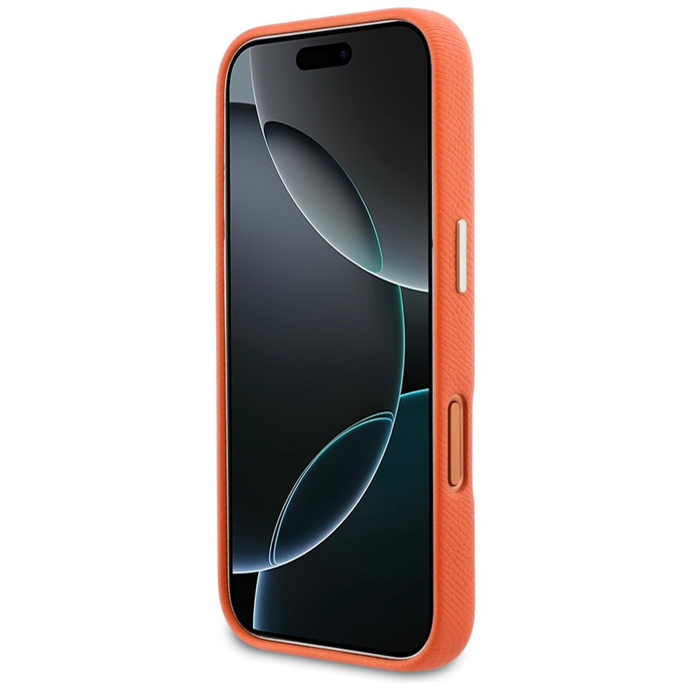 Deksel for Apple iPhone 17 Pro, Guess, Resin Logo, Oransje