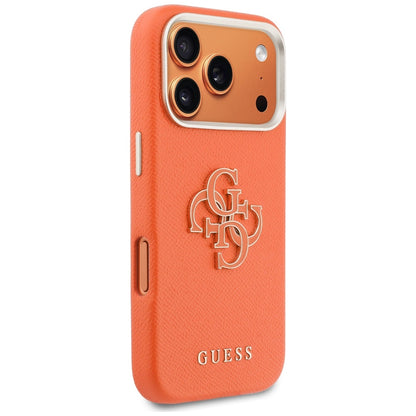 Deksel for Apple iPhone 17 Pro, Guess, Resin Logo, Oransje