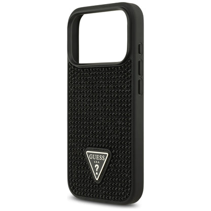 Deksel for Apple iPhone 17 Pro, Guess, Rhinestone Triangle Logo, Svart
