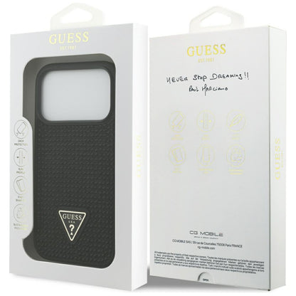 Deksel for Apple iPhone 17 Pro, Guess, Rhinestone Triangle Logo, Svart
