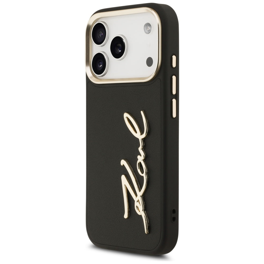 Deksel for Apple iPhone 17 Pro, Karl Lagerfeld, Script Logo, Svart