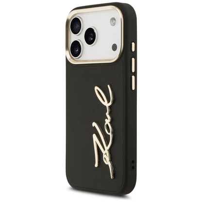 Deksel for Apple iPhone 17 Pro, Karl Lagerfeld, Script Logo, Svart