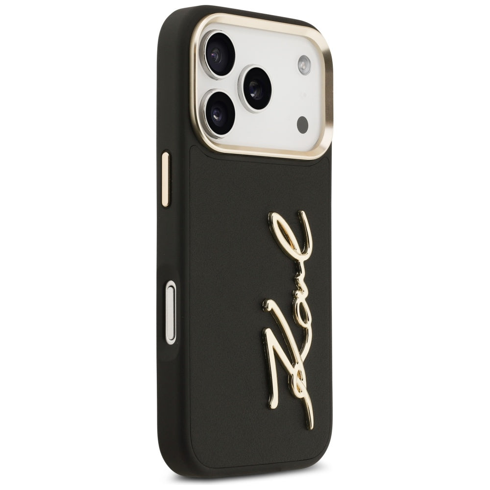 Deksel for Apple iPhone 17 Pro, Karl Lagerfeld, Script Logo, Svart