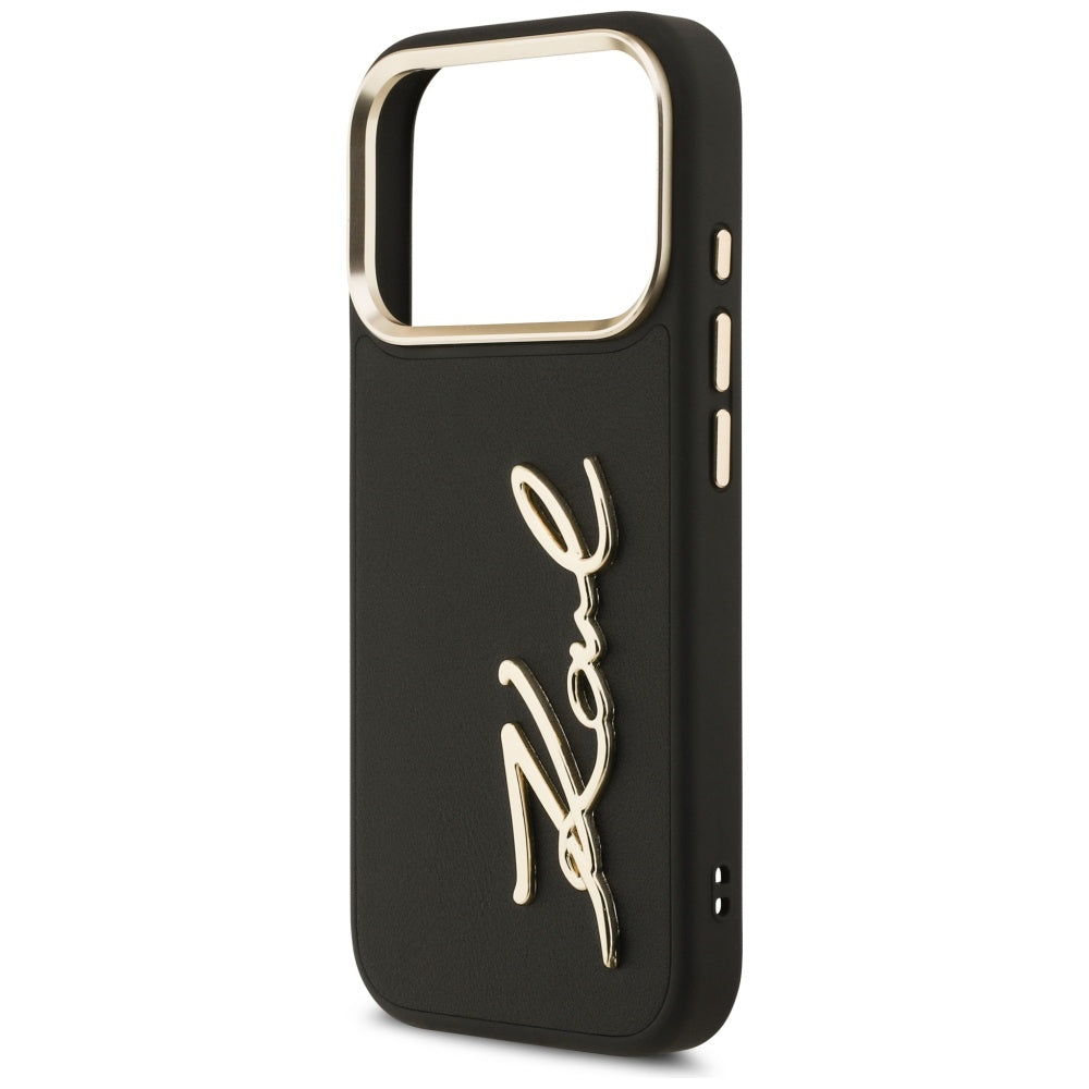 Deksel for Apple iPhone 17 Pro, Karl Lagerfeld, Script Logo, Svart