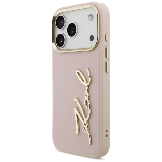 Deksel for Apple iPhone 17 Pro, Karl Lagerfeld, Script Logo, Rosa
