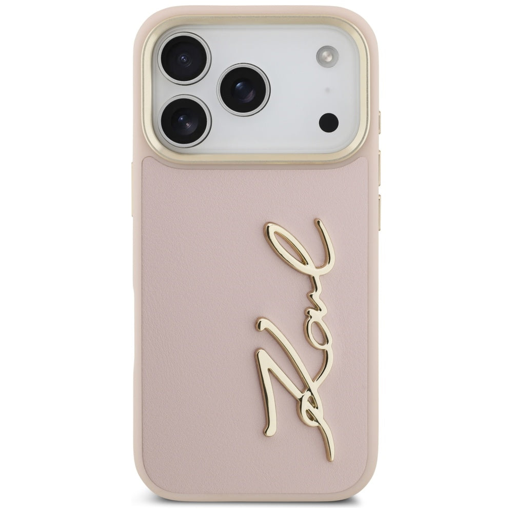Deksel for Apple iPhone 17 Pro, Karl Lagerfeld, Script Logo, Rosa