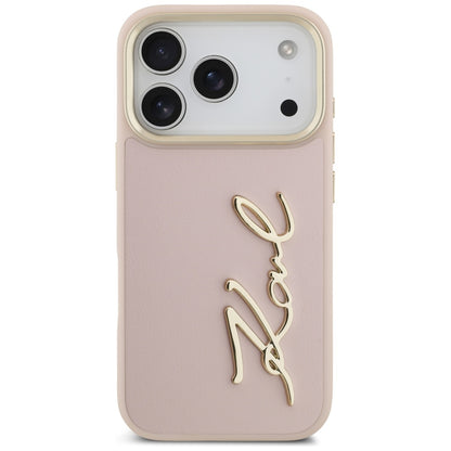 Deksel for Apple iPhone 17 Pro, Karl Lagerfeld, Script Logo, Rosa
