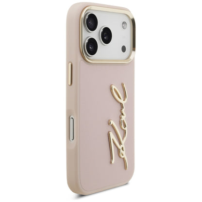 Deksel for Apple iPhone 17 Pro, Karl Lagerfeld, Script Logo, Rosa
