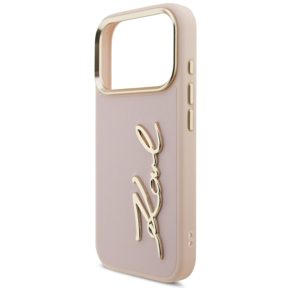 Deksel for Apple iPhone 17 Pro, Karl Lagerfeld, Script Logo, Rosa