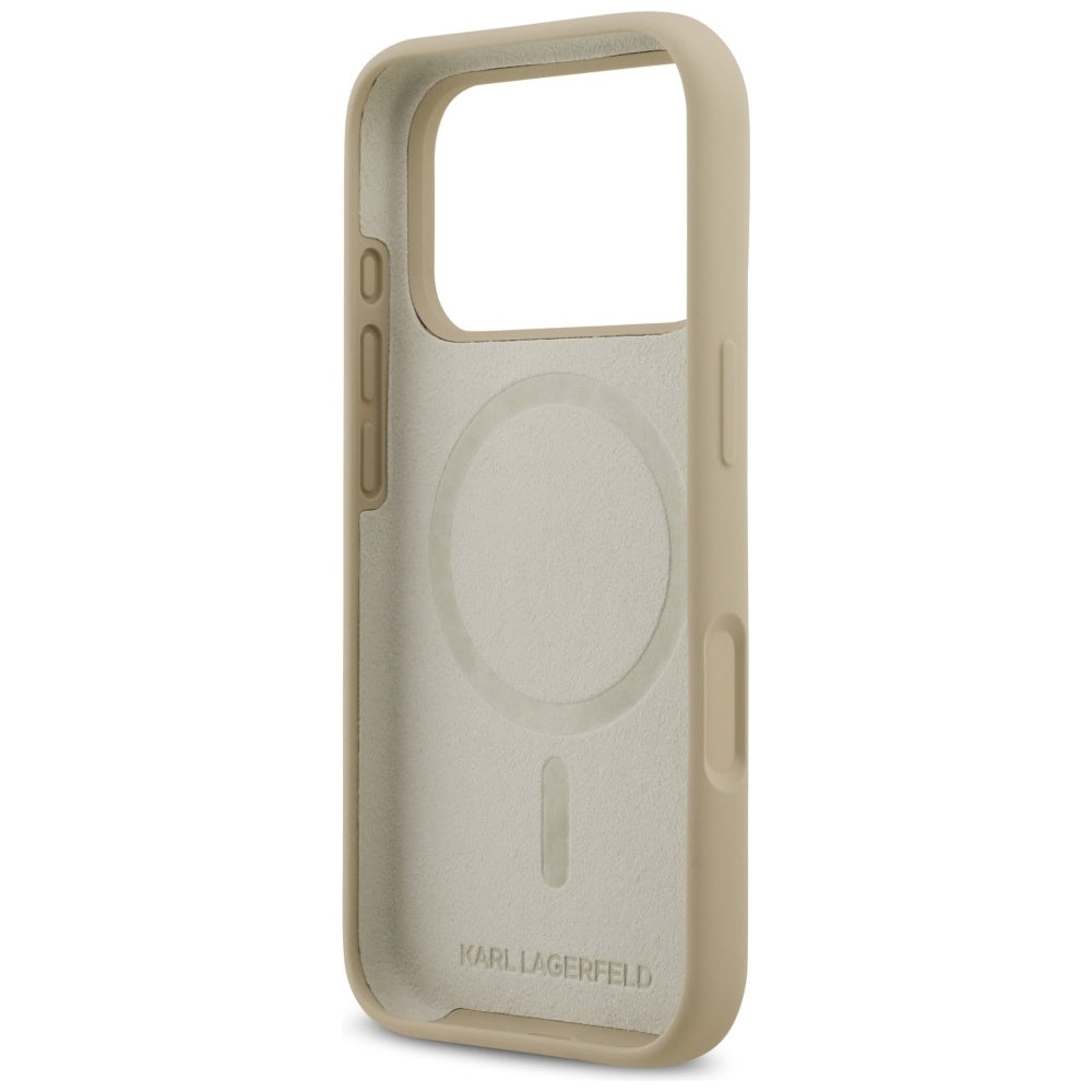 Deksel for Apple iPhone 17 Pro, Karl Lagerfeld, Sketch and Logo Karl, Brun