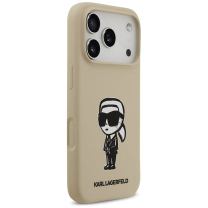 Deksel for Apple iPhone 17 Pro, Karl Lagerfeld, Sketch and Logo Karl, Brun