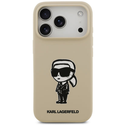 Deksel for Apple iPhone 17 Pro, Karl Lagerfeld, Sketch and Logo Karl, Brun
