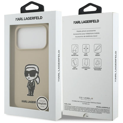 Deksel for Apple iPhone 17 Pro, Karl Lagerfeld, Sketch and Logo Karl, Brun