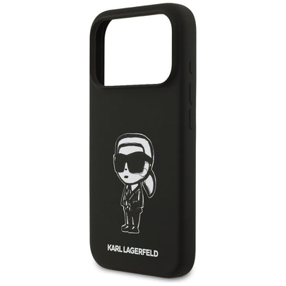 Deksel for Apple iPhone 17 Pro, Karl Lagerfeld, Sketch and Logo Karl, Svart