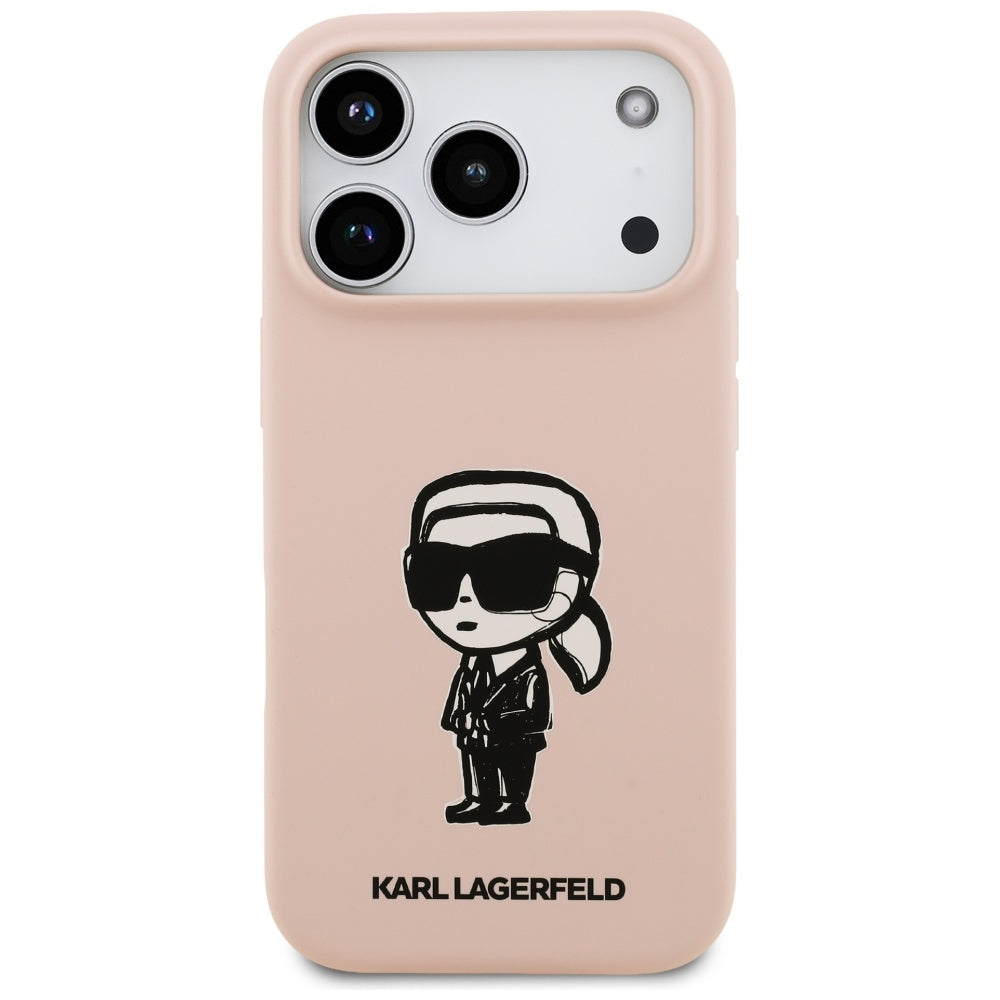 Deksel for Apple iPhone 17 Pro, Karl Lagerfeld, Sketch and Logo Karl, Rosa