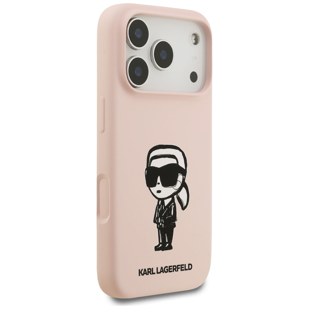 Deksel for Apple iPhone 17 Pro, Karl Lagerfeld, Sketch and Logo Karl, Rosa