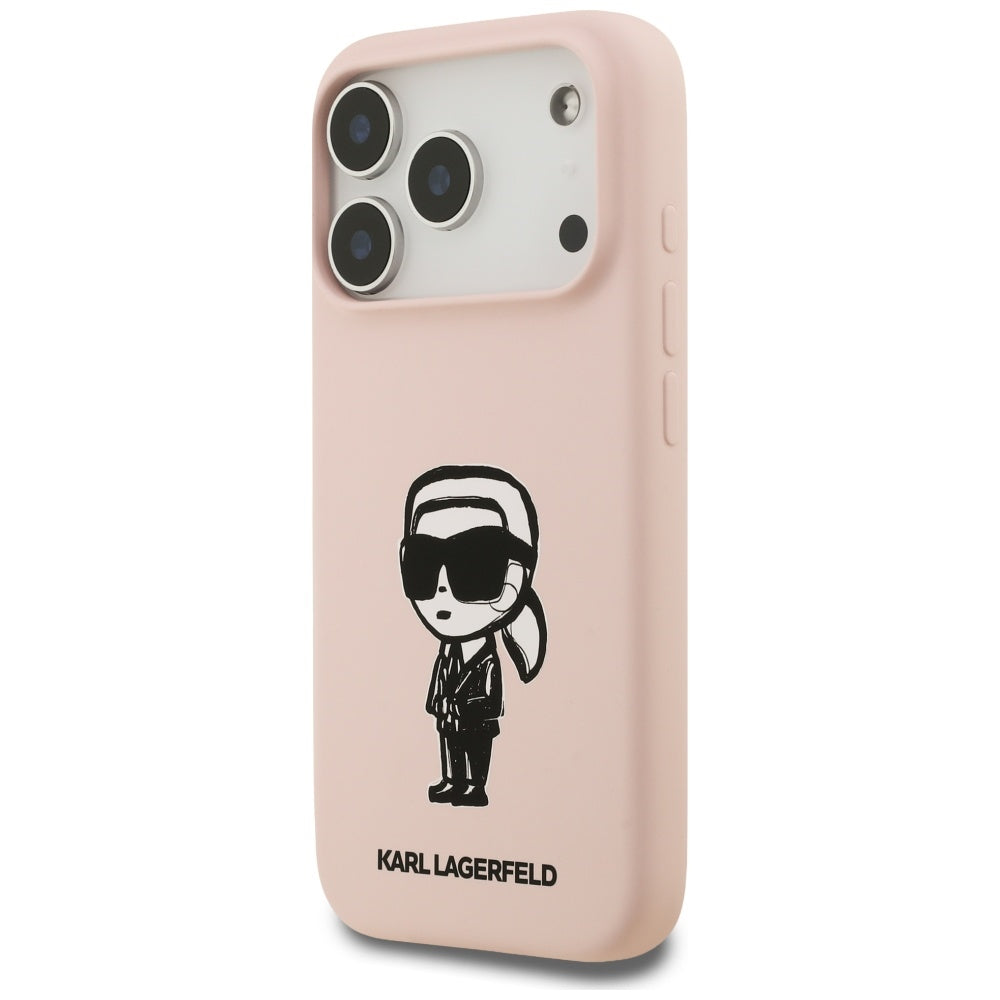 Deksel for Apple iPhone 17 Pro, Karl Lagerfeld, Sketch and Logo Karl, Rosa