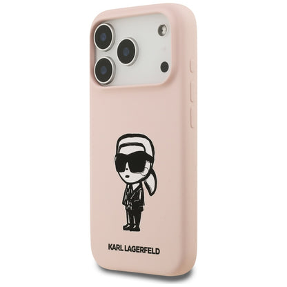 Deksel for Apple iPhone 17 Pro, Karl Lagerfeld, Sketch and Logo Karl, Rosa
