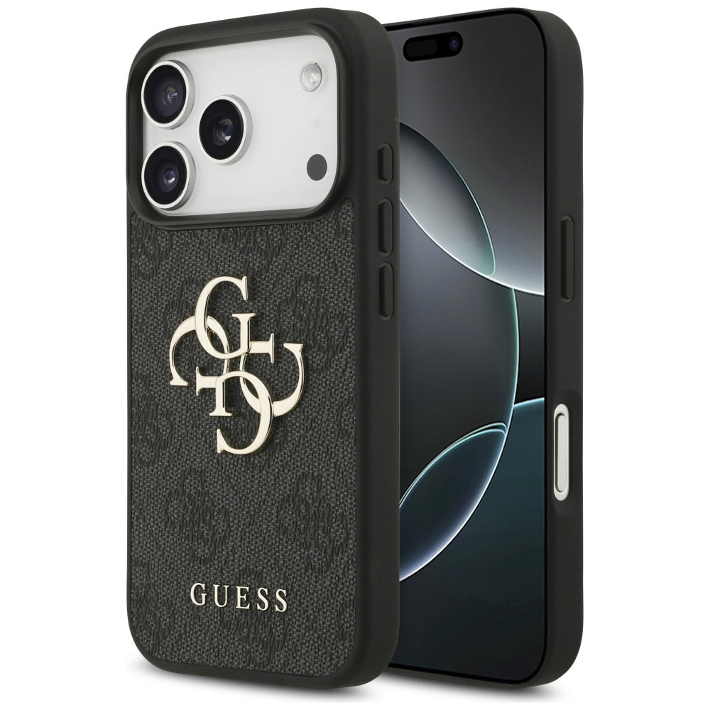 Deksel for Apple iPhone 17 Pro Max, Guess, 4G Big Logo, Svart