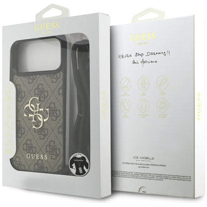 Deksel for Apple iPhone 17 Pro Max, Guess, 4G CBDY Big Logo with Cord Strap, Brun